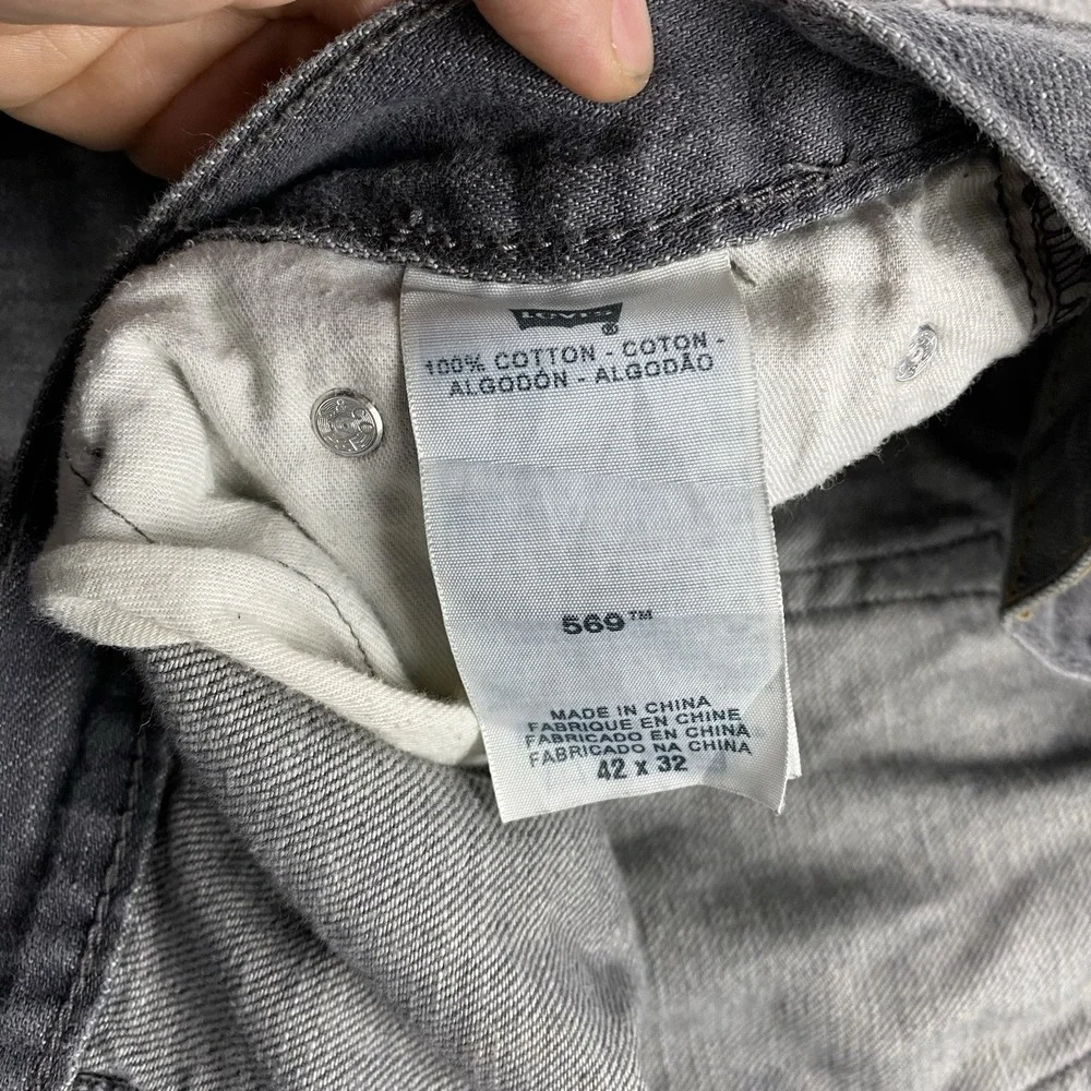 Levis‎ 569 Loose Straight Jeans Mens 42x24 Black Mid Rise Relaxed